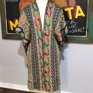 NWOT Freeway Colorful Knit Poncho Size Small